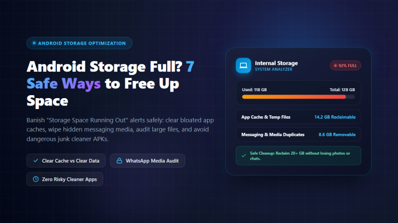 Android Phone Storage Full? 7 Safe Ways to Free Up Space Without Losing Data