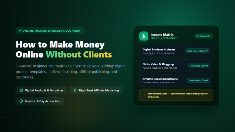 How to Make Money Online Without Clients: 5 Proven Methods for Beginners